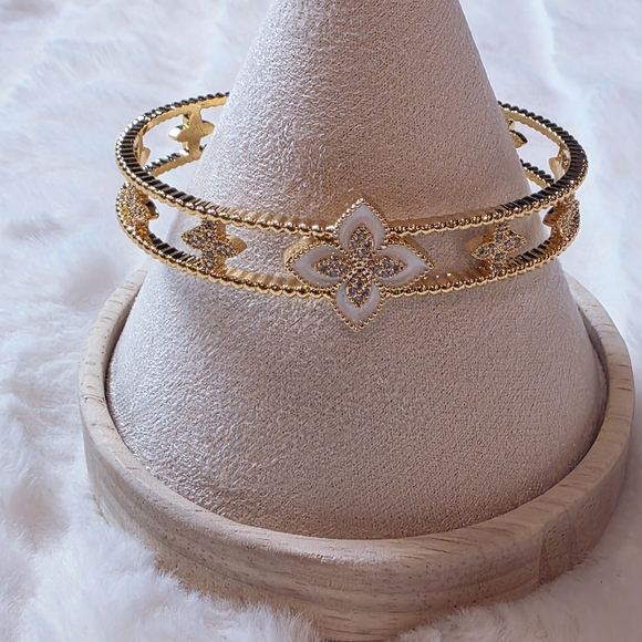 Gold and Silver Floral Women's Bracelet